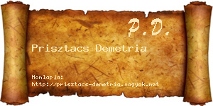 Prisztacs Demetria névjegykártya